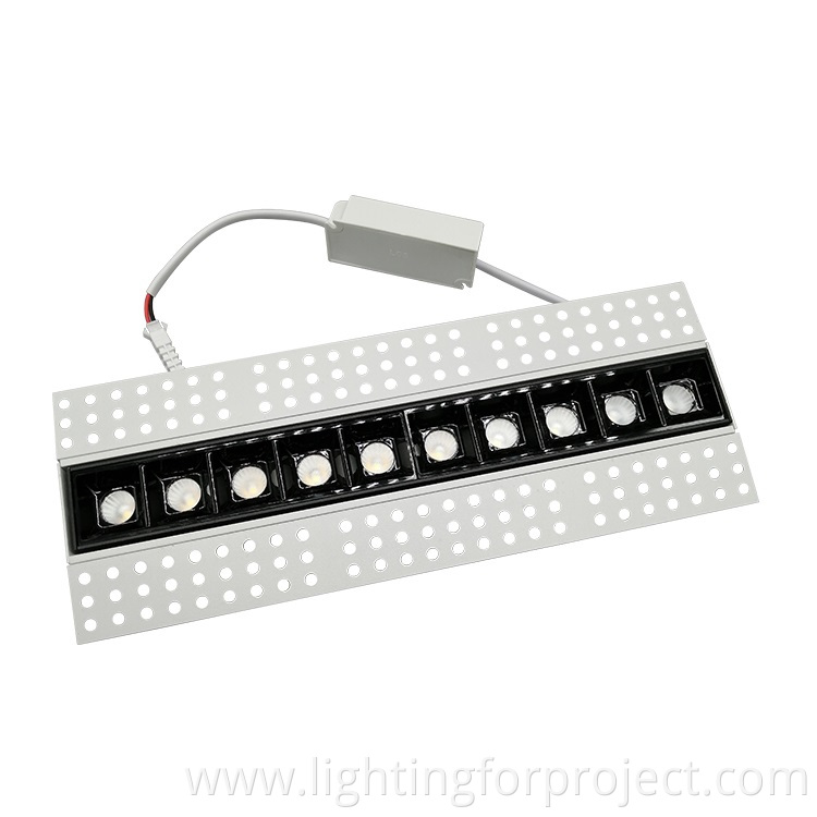 Best Sell Trimless Recessed Linear Light Aluminum 10w Architectural LED Linear Light Anti Glare Full Watt